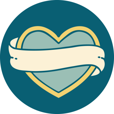 Bir insan tarafından çizilmiş kalp ve bayrağın ikonik dövme şekli