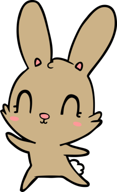 Bir insan tarafından çizilmiş sevimli çizgi film tavşanı