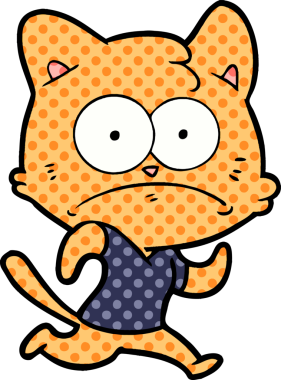 bir insan tarafından çizilmiş sinirli bir kedi.