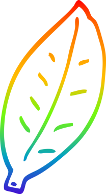 bir insan tarafından çizilmiş bir çizgi film yaprağının gradyan çizimi