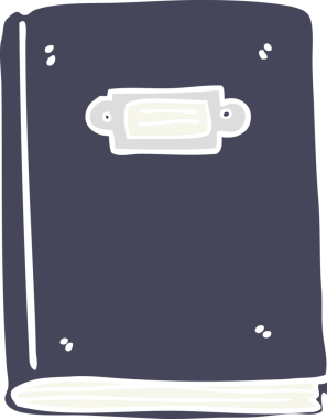 Bir insan tarafından çizilen kitabın düz renk çizimi