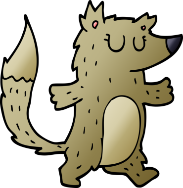 Bir insan tarafından çizilmiş bir karalama kurdu.