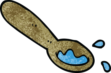 Bir insan tarafından çizilmiş yemek kepçesi.