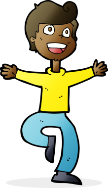 Bir insan tarafından çizilmiş heyecanlı bir çocuk.