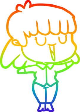 gökkuşağı gradyan çizimi bir insan tarafından çizilmiş bir karikatür kadın