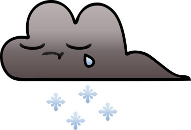 Bir insan tarafından çizilen kar bulutunun gölgeli karikatürü