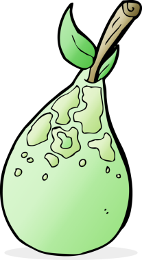 Bir insan tarafından çizilmiş bir armut.