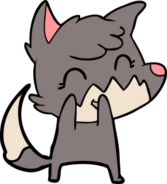 Bir insan tarafından çizilmiş mutlu çizgi film tilkisi.