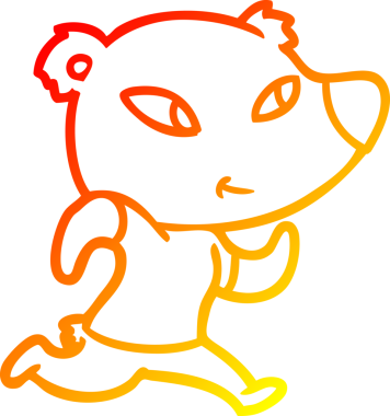 Bir insan tarafından çizilmiş sevimli bir ayının sıcak çizgi çizgisi.