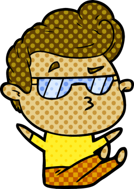 Bir insan tarafından çizilmiş havalı bir çizgi film.