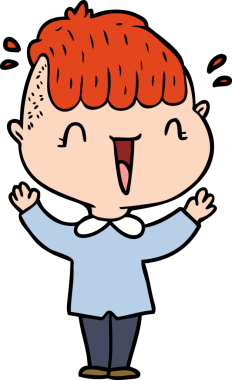 Bir insan tarafından çizilmiş mutlu çocuk.