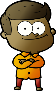 Bir insan tarafından çizilmiş mutlu bir adam.