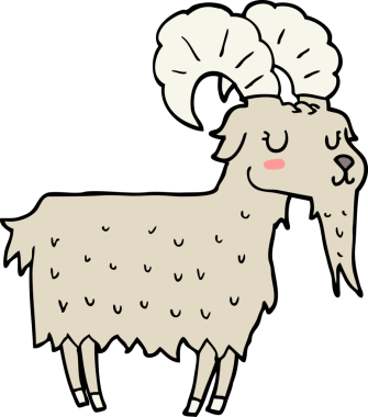 bir insan tarafından çizilmiş çizgi film keçisi