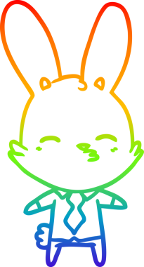 gökkuşağı gradyan çizimi bir insan tarafından çizilmiş meraklı tavşan çizgi filmi