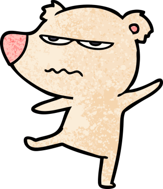 Bir insan tarafından çizilmiş kızgın ayı çizgi filmi