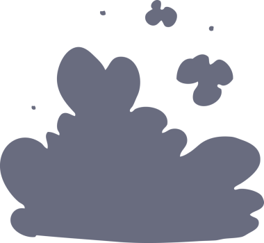 Bir insan tarafından çizilmiş düz renkli çizgi film bulutu