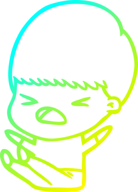 Bir insan tarafından çizilen bir çizgi filmin soğuk gradyan çizimi.