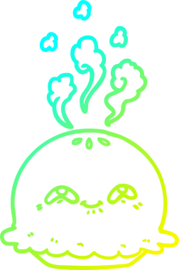 Bir insan tarafından çizilen çizgi film pastasının soğuk gradyan çizimi