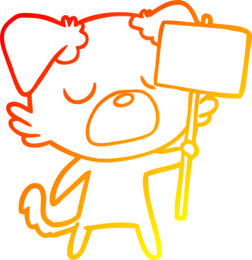 Bir insan tarafından çizilmiş çizgi film köpeğinin sıcak çizgi çizimi