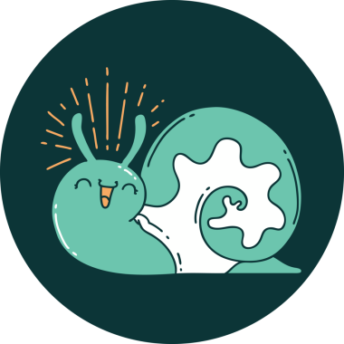 Bir insan tarafından çizilmiş mutlu salyangoz dövmesi ikonu