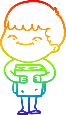 gökkuşağı gradyan çizgi çizimi bir insan tarafından çizilmiş mutlu bir çocuk