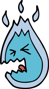 Bir insan tarafından çizilmiş karalama çığlık atan bir alev.