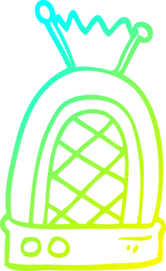 Bir insan tarafından çizilmiş eski bir radyonun soğuk gradyan çizimi.