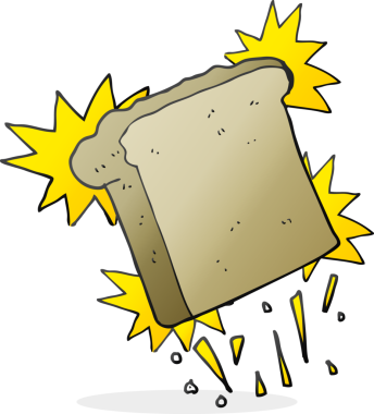 Bir insan tarafından çizilmiş serbest çizgi film tostu.