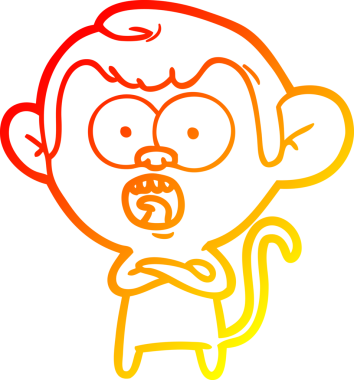 Bir insan tarafından çizilmiş bir çizgi filmin sıcak gradyan çizimi.