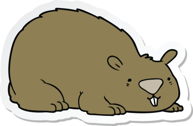 Bir insan tarafından çizilmiş bir karikatür çıkartması.