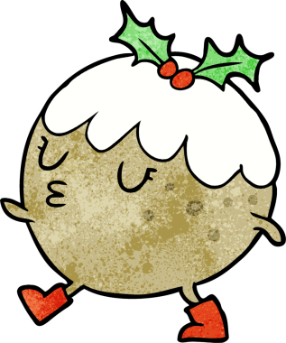 Bir insan tarafından çizilmiş noel pudingi.