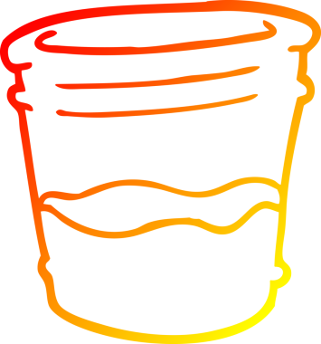 Bir insan tarafından çizilmiş bir bardak bardağın sıcak gradyan çizgisi