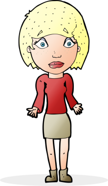 Bir insan tarafından çizilmiş omuz silken çizgi filmdeki kadın.