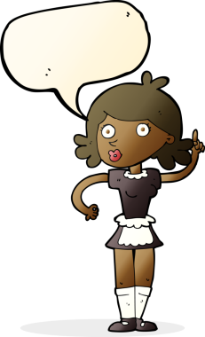 Bir insan tarafından çizilmiş konuşma balonlu bir kız.