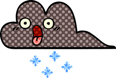 Bir insan tarafından çizilmiş fırtına kar bulutu çizgi filmi.