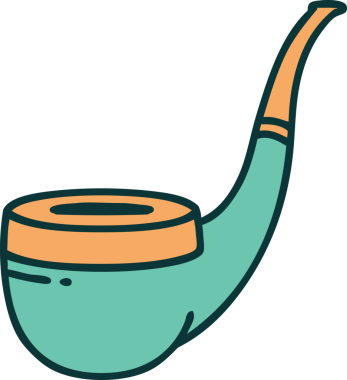 Bir insan tarafından çizilmiş sigara içen piposunun sembolik dövmesi.