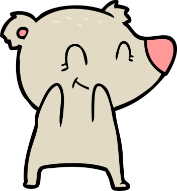 Bir insan tarafından çizilmiş dost canlısı ayı çizgi filmi.