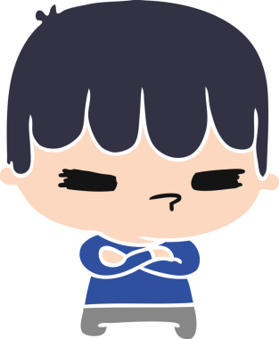 Bir insan tarafından çizilmiş kawaii sevimli çapraz çocuk çizimi.