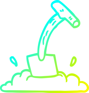 Bir insan tarafından çizilmiş bir karikatür çizgisinin soğuk gradyanı