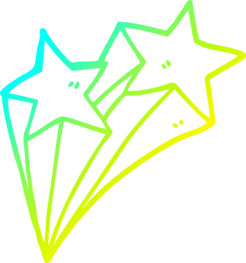 Bir insan tarafından çizilen çizgi film yıldızlarının soğuk gradyan çizgileri.