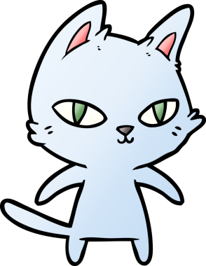 Bir insan tarafından çizilmiş çizgi film kedisi.