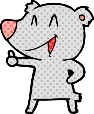 Bir insan tarafından çizilmiş gülen ayı çizgi filmi.