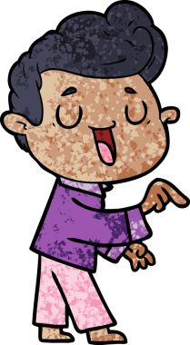 Bir insan tarafından çizilmiş mutlu çizgi film adamı.