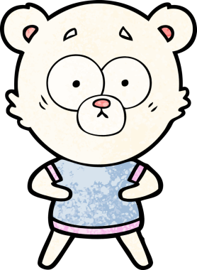 Bir insan tarafından çizilmiş sürpriz kutup ayısı karikatürü