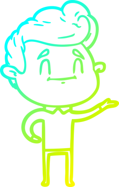 Bir insan tarafından çizilmiş mutlu bir çizgi film karakteri çizimi.