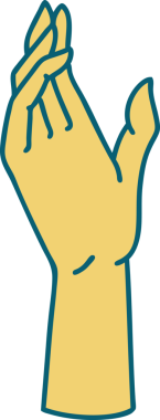 Bir insan tarafından çizilmiş bir elin ikonik dövme şekli