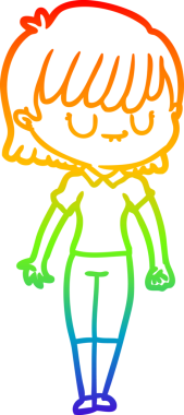 gökkuşağı gradyan çizimi bir insan tarafından çizilmiş bir karikatür kadın