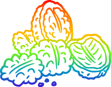 gökkuşağı gradyan çizgisi bir insan tarafından çizilmiş ceviz