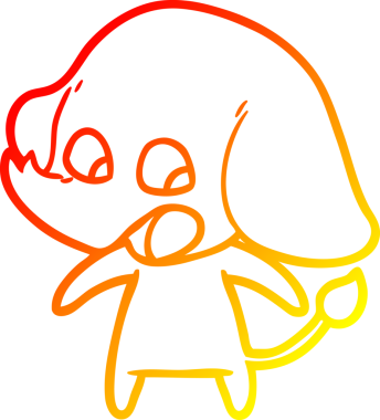 Bir insan tarafından çizilmiş şirin bir fil çizimi.