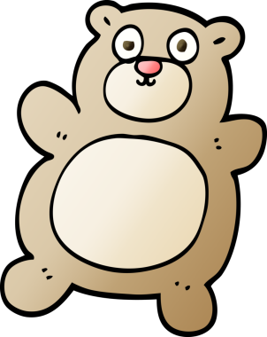 Bir insan tarafından çizilmiş vektör gradyan çizim oyuncak ayısı.